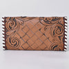 KBG154 WALLET Harness Skirting Leather with Hand Carving Ladies Bag H4.5XW9 KBG154