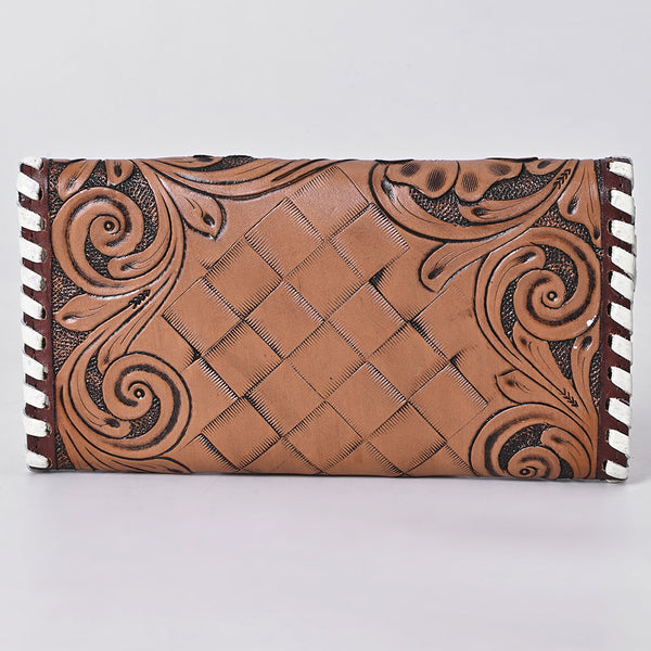 KBG154 WALLET Harness Skirting Leather with Hand Carving Ladies Bag H4.5XW9 KBG154