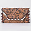 KBG154 WALLET Harness Skirting Leather with Hand Carving Ladies Bag H4.5XW9 KBG154