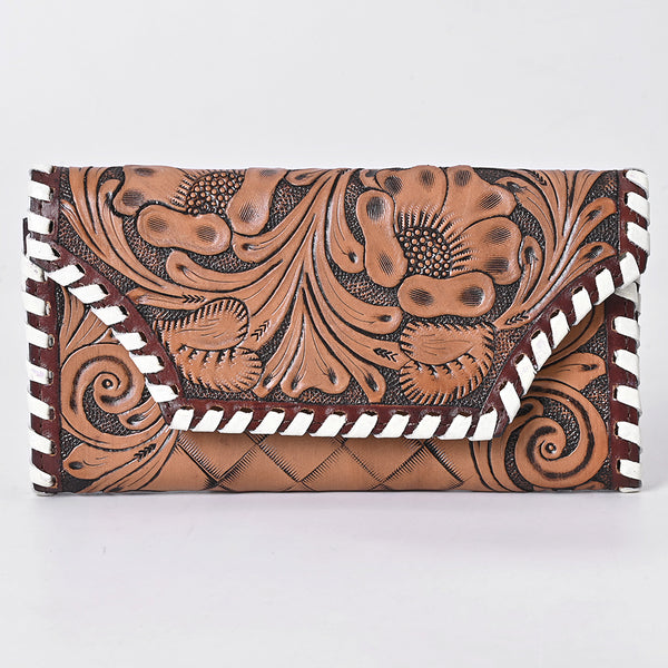 KBG154 WALLET Harness Skirting Leather with Hand Carving Ladies Bag H4.5XW9 KBG154