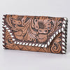 KBG154 WALLET Harness Skirting Leather with Hand Carving Ladies Bag H4.5XW9 KBG154