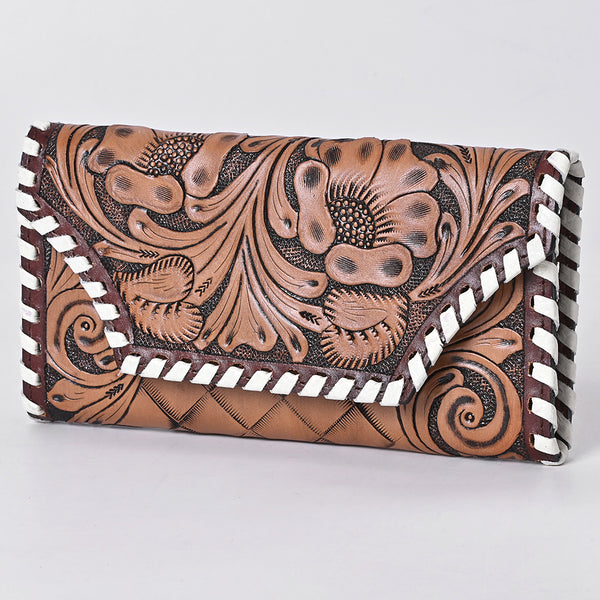 KBG154 WALLET Harness Skirting Leather with Hand Carving Ladies Bag H4.5XW9 KBG154
