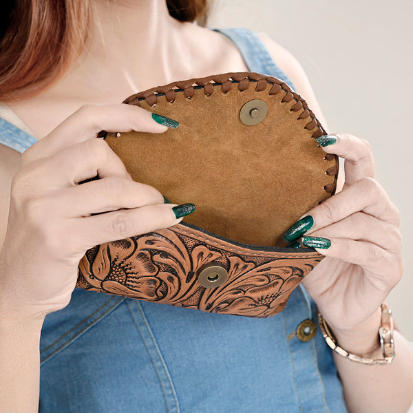 ADBG1203 American Darling Hand Tooled Genuine Leather Western Sunglass Case