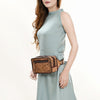 ADBG1208 American Darling Western Hand-Tooled Leather Fanny Pack -Floral Carved Genuine Leather Waist Bag