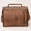 ADBG1210 American Darling Western Hand-Tooled Leather Briefcase Bag -Floral Carved Genuine Leather Work Tote