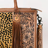 ADBG230 American Darling Western Tote Bag - Handcrafted Hair-On Cowhide & Hand-Tooled Leather