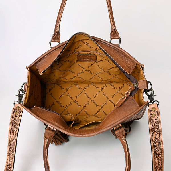 ADBG230 American Darling Western Tote Bag - Handcrafted Hair-On Cowhide & Hand-Tooled Leather