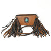 ADBGM277 Mini Fringe Crossbody - Braided Leather & Turquoise Concho