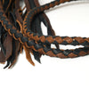 ADBGM277 Mini Fringe Crossbody - Braided Leather & Turquoise Concho