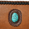 ADBGM277 Mini Fringe Crossbody - Braided Leather & Turquoise Concho