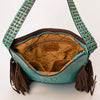 ADBG1216 American Darling Crocodile Embossed Genuine Leather Western Fringe Shoulder Bag