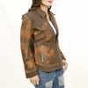 LC-ADJKT034 Genuine Vintage Leather Women Shirt Jacket Dress