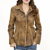 LC-ADJKT037 Genuine Vintage Leather Women Shirt Jacket Dress