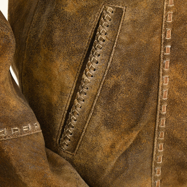 LC-ADJKT037 Genuine Vintage Leather Women Shirt Jacket Dress