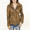 LC-ADJKT037 Genuine Vintage Leather Women Shirt Jacket Dress