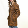 LC-ADJKT039 Genuine Vintage Leather Women Shirt Jacket Dress