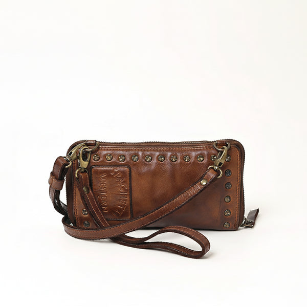 SWC212 Cuorina - Luxury Leather Riveted Wristlet