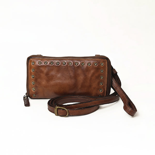 SWC212 Cuorina - Luxury Leather Riveted Wristlet