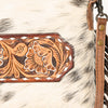 ADBG109 American Darling Hair-On Cowhide Leather Western Small Crossbody Bag with Fringes