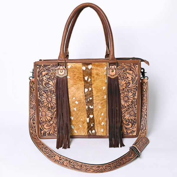 ADBG230 American Darling Western Tote Bag - Handcrafted Hair-On Cowhide & Hand-Tooled Leather