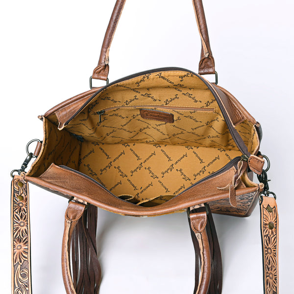 ADBG230 American Darling Western Tote Bag - Handcrafted Hair-On Cowhide & Hand-Tooled Leather