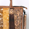 ADBG230 American Darling Western Tote Bag - Handcrafted Hair-On Cowhide & Hand-Tooled Leather