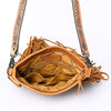 ADBG256 American Darling Messenger Bag - Hand Tooled Floral Leather & Hair-On Cowhide Purse