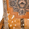 ADBG256 American Darling Messenger Bag - Hand Tooled Floral Leather & Hair-On Cowhide Purse