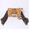 ADBG360 American Darling Hand Tooled Leather Small Cross body Bag with Hair-On Cowhide