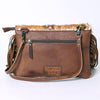 ADBG360 American Darling Hand Tooled Leather Small Cross body Bag with Hair-On Cowhide