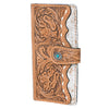 KBG241 American Darling Hair on Hide & Harness Leather Western Tooled Wallet