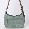 ADBGA419 American Darling Genuine Leather Fringed Crossbody Bag Hand Tooled Floral Carved