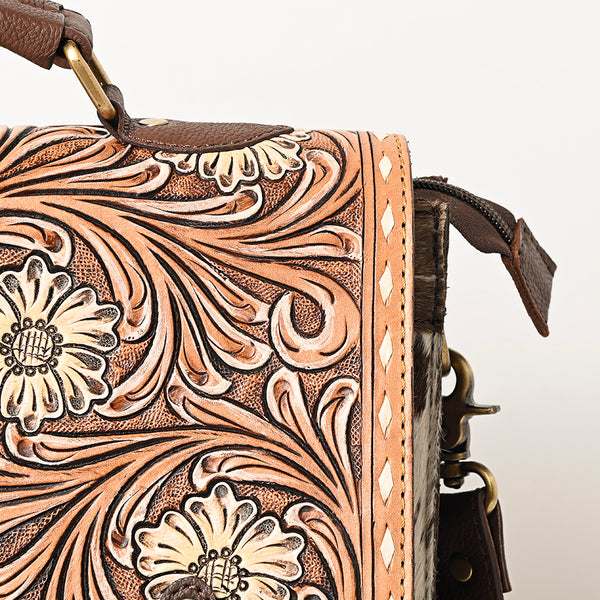 ADBGA423 American Darling Hand Tooled Hair-On Cowhide Genuine Leather Briefcase