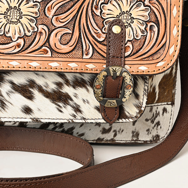 ADBGA423 American Darling Hand Tooled Hair-On Cowhide Genuine Leather Briefcase