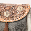 ADBGA424 American Darling Hand Tooled Hair-On Cowhide Leather Cross body Bag