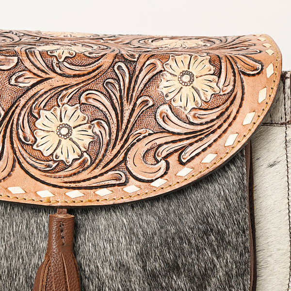 ADBGA424 American Darling Hand Tooled Hair-On Cowhide Leather Cross body Bag