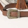 ADBGA424 American Darling Hand Tooled Hair-On Cowhide Leather Cross body Bag