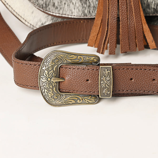 ADBGA424 American Darling Hand Tooled Hair-On Cowhide Leather Cross body Bag