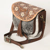 ADBGA424 American Darling Hand Tooled Hair-On Cowhide Leather Cross body Bag
