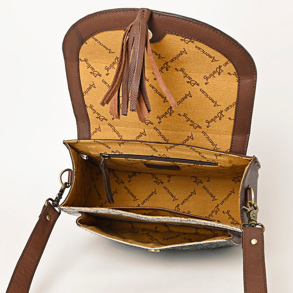 ADBGA424 American Darling Hand Tooled Hair-On Cowhide Leather Cross body Bag