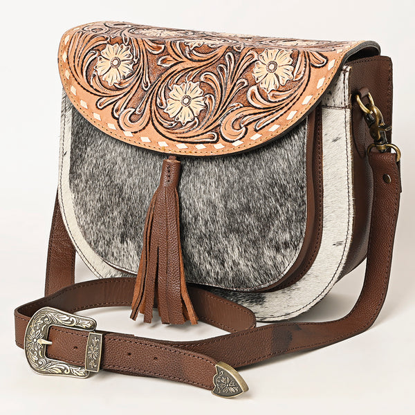 ADBGA424 American Darling Hand Tooled Hair-On Cowhide Leather Cross body Bag