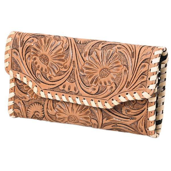KBG316 American Darling Hand Tooled Western Floral Buckstitch Wallet