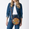 ADBG1188 American Darling Western Tooled Leather Canteen Bag Floral Carved Inlay