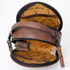 ADBG1188 American Darling Western Tooled Leather Canteen Bag Floral Carved Inlay