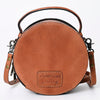 ADBG1188 American Darling Western Tooled Leather Canteen Bag Floral Carved Inlay