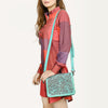 ADBGZ751 Hand Tooled Leather Crossbody Bag - Western Floral Whipstitch Sling