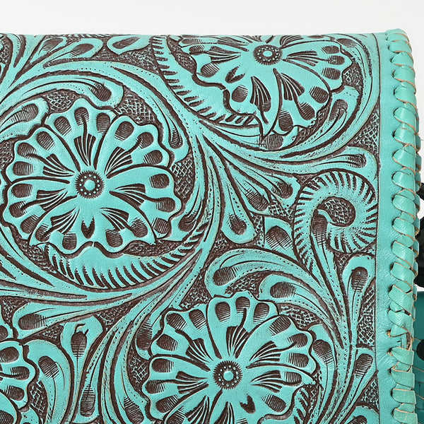 ADBGZ751 Hand Tooled Leather Crossbody Bag - Western Floral Whipstitch Sling