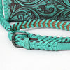 ADBGZ752 Natural Hand Tooled Leather Crossbody Bag - Western Floral Whipstitch Purse