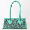 ADBGZ764 Trapezoid Western Satchel - Hand Tooled Leather Clutch Bag