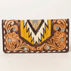 ADBG1226 American Darling Hand-Tooled Leather Western Wallet Bag with Woven Saddle Blanket
